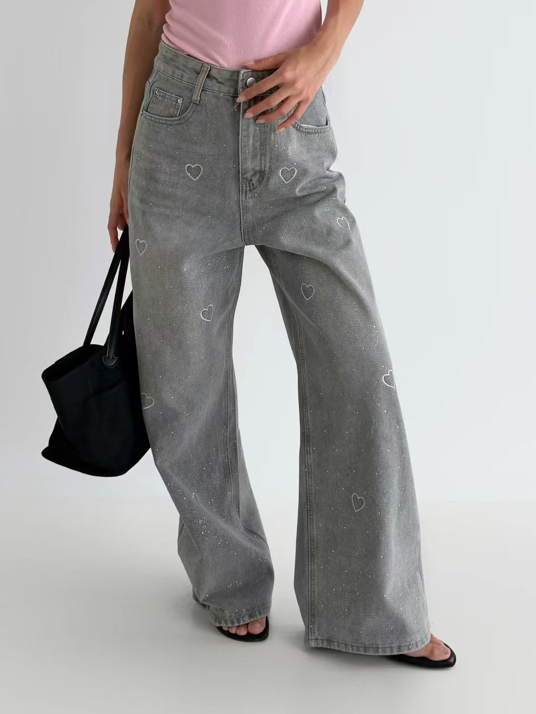 韓國直送Glitter Heart Jeans