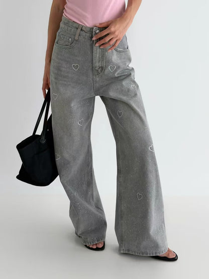 韓國直送Glitter Heart Jeans