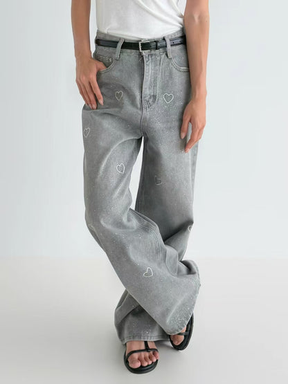 韓國直送Glitter Heart Jeans