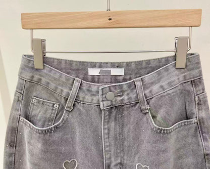 韓國直送Glitter Heart Jeans