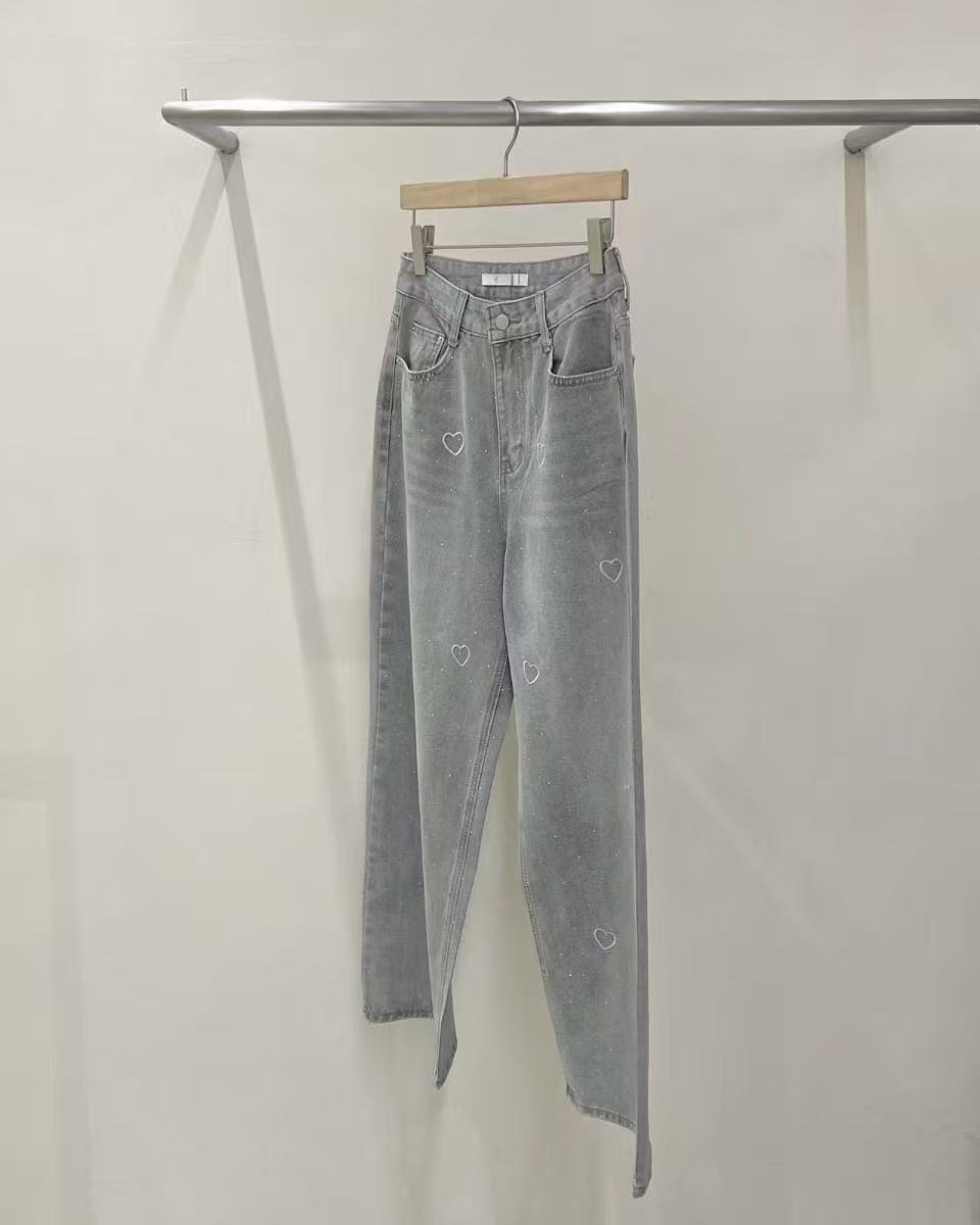 韓國直送Glitter Heart Jeans