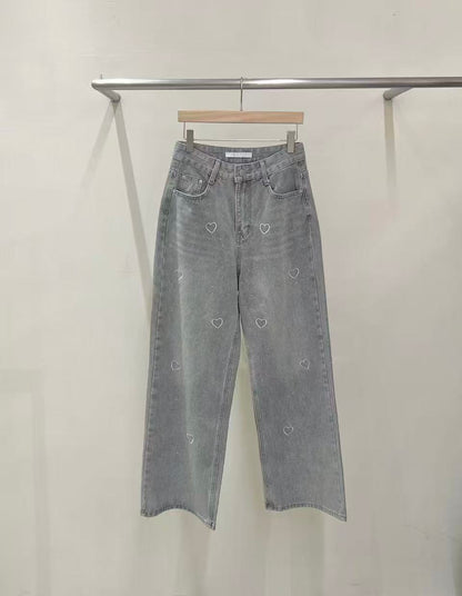 韓國直送Glitter Heart Jeans