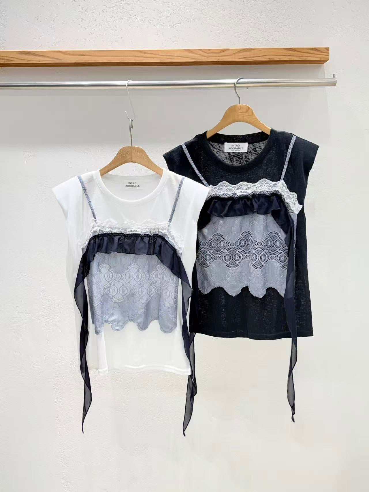 韓國直送Aria Lace Layered Top