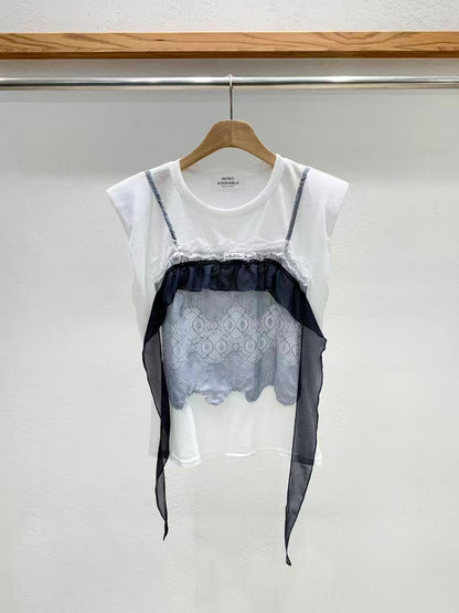 韓國直送Aria Lace Layered Top