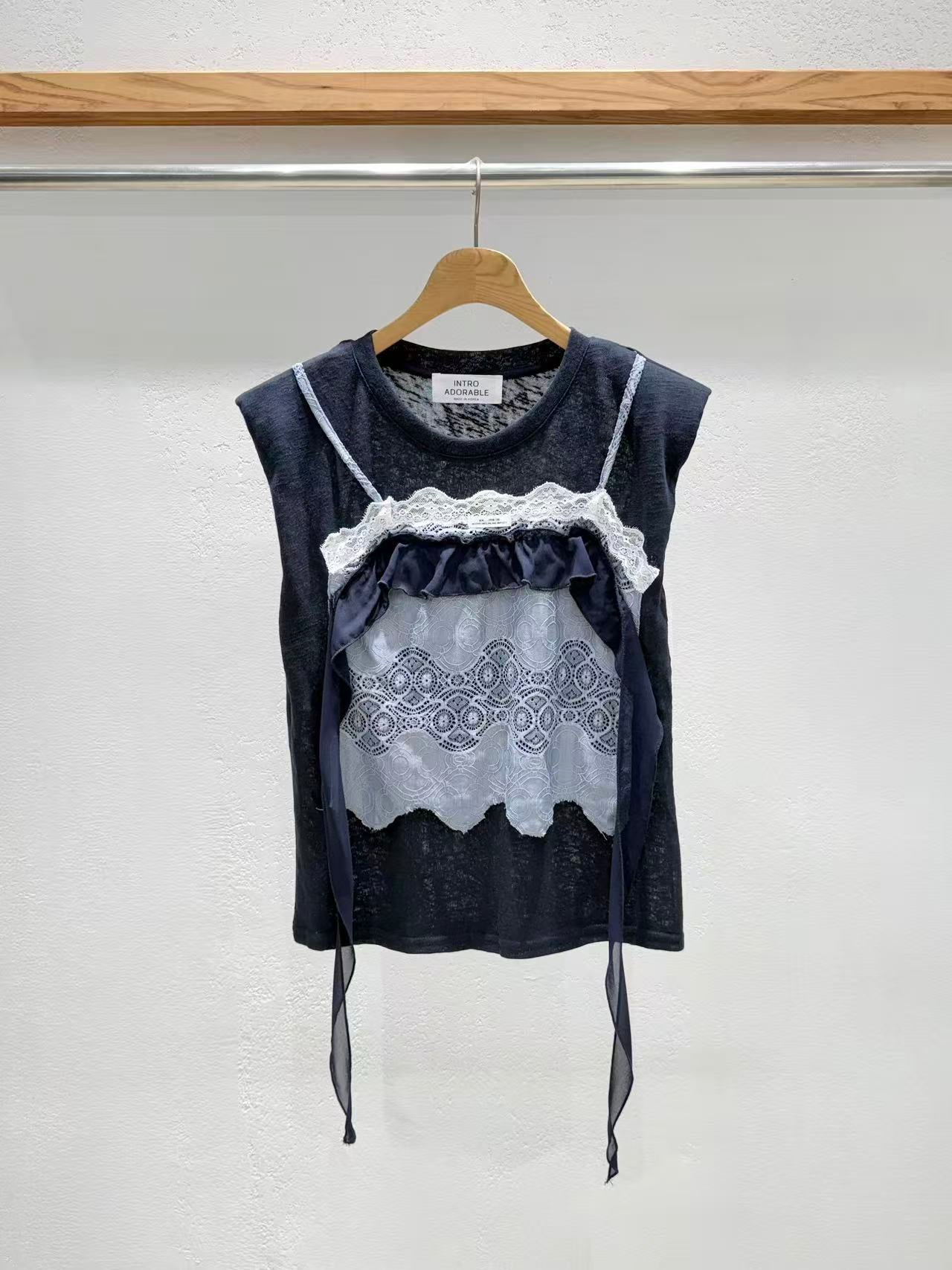 韓國直送Aria Lace Layered Top