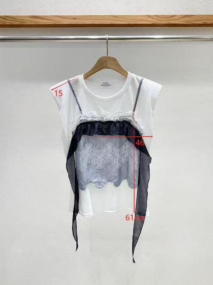 韓國直送Aria Lace Layered Top