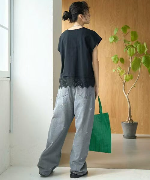 Direct from Japan Lacy Lace Hem Tee
