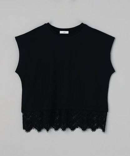 Direct from Japan Lacy Lace Hem Tee