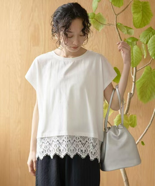 Direct from Japan Lacy Lace Hem Tee