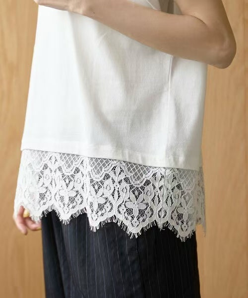 Direct from Japan Lacy Lace Hem Tee