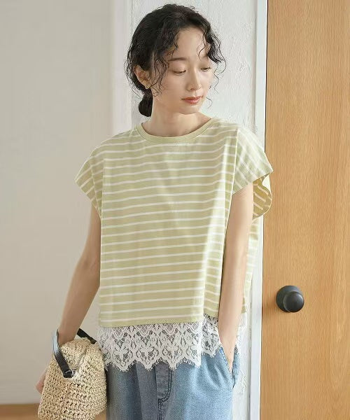 Direct from Japan Lacy Lace Hem Tee