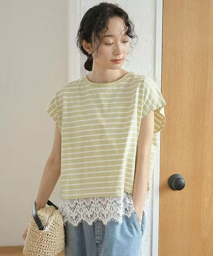 Direct from Japan Lacy Lace Hem Tee
