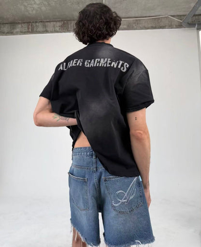Alfaer Quiet Bravery Washed Tee / Denim Shorts