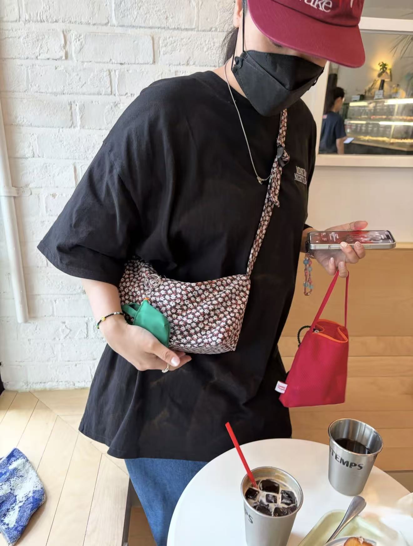 韓國直送Jammyfinger Flower Boat Short Cross Bag -3 Color