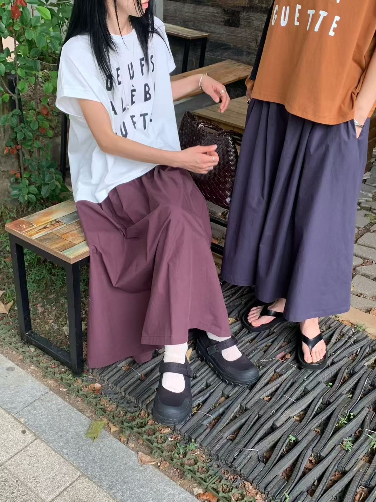 韓國直送French Style Tee &amp; Skirt