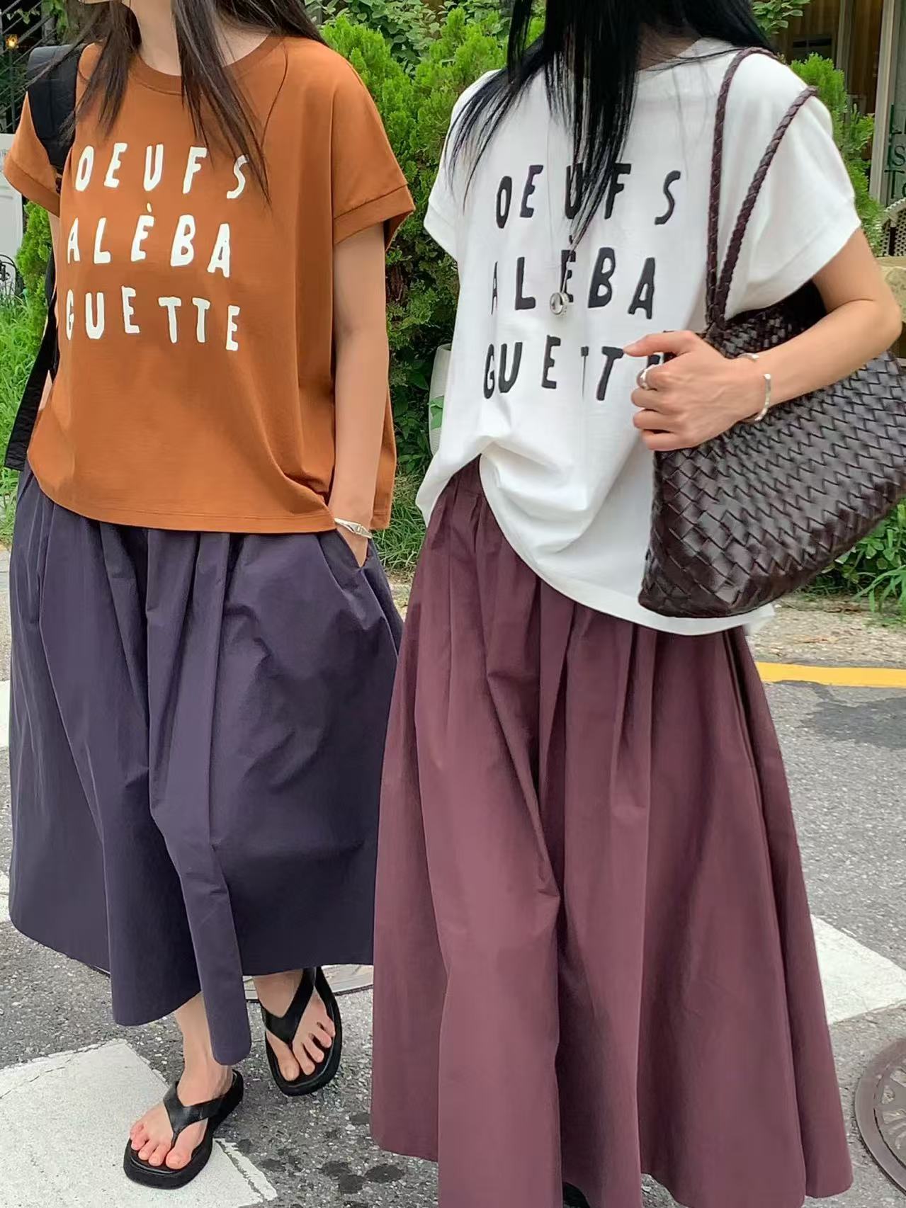 韓國直送French Style Tee &amp; Skirt