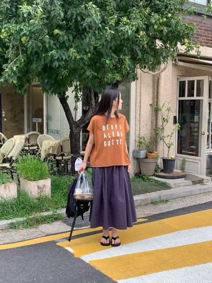 韓國直送French Style Tee &amp; Skirt
