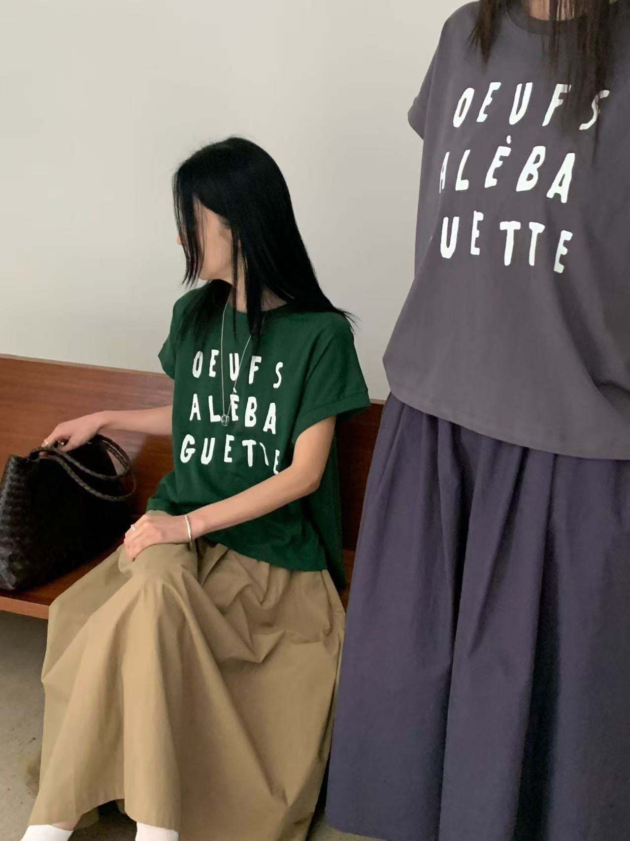 韓國直送French Style Tee &amp; Skirt