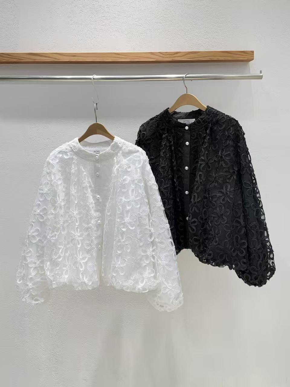 韓國直送 3D Floral Sheer Jacket