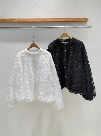 韓國直送 3D Floral Sheer Jacket