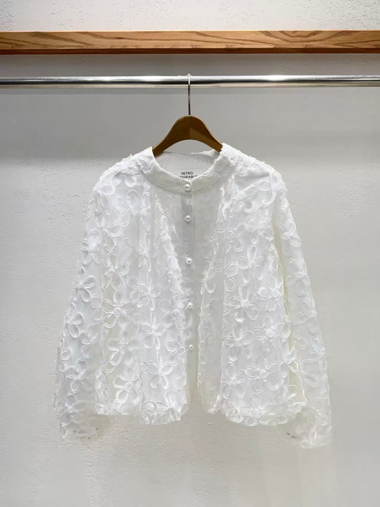 韓國直送 3D Floral Sheer Jacket