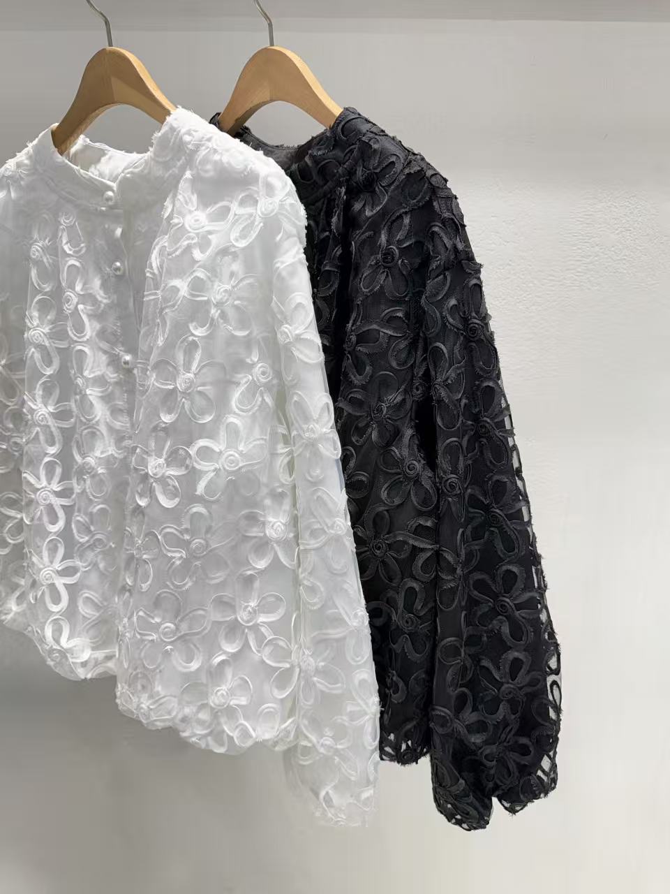 韓國直送 3D Floral Sheer Jacket