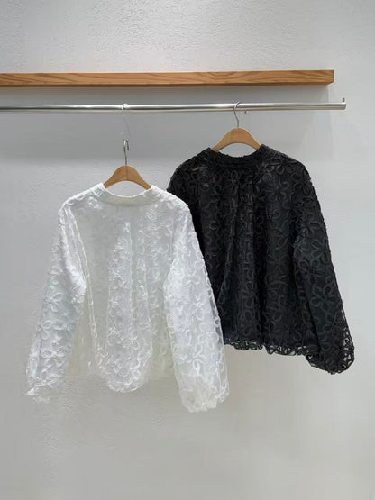 韓國直送 3D Floral Sheer Jacket