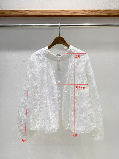 韓國直送 3D Floral Sheer Jacket