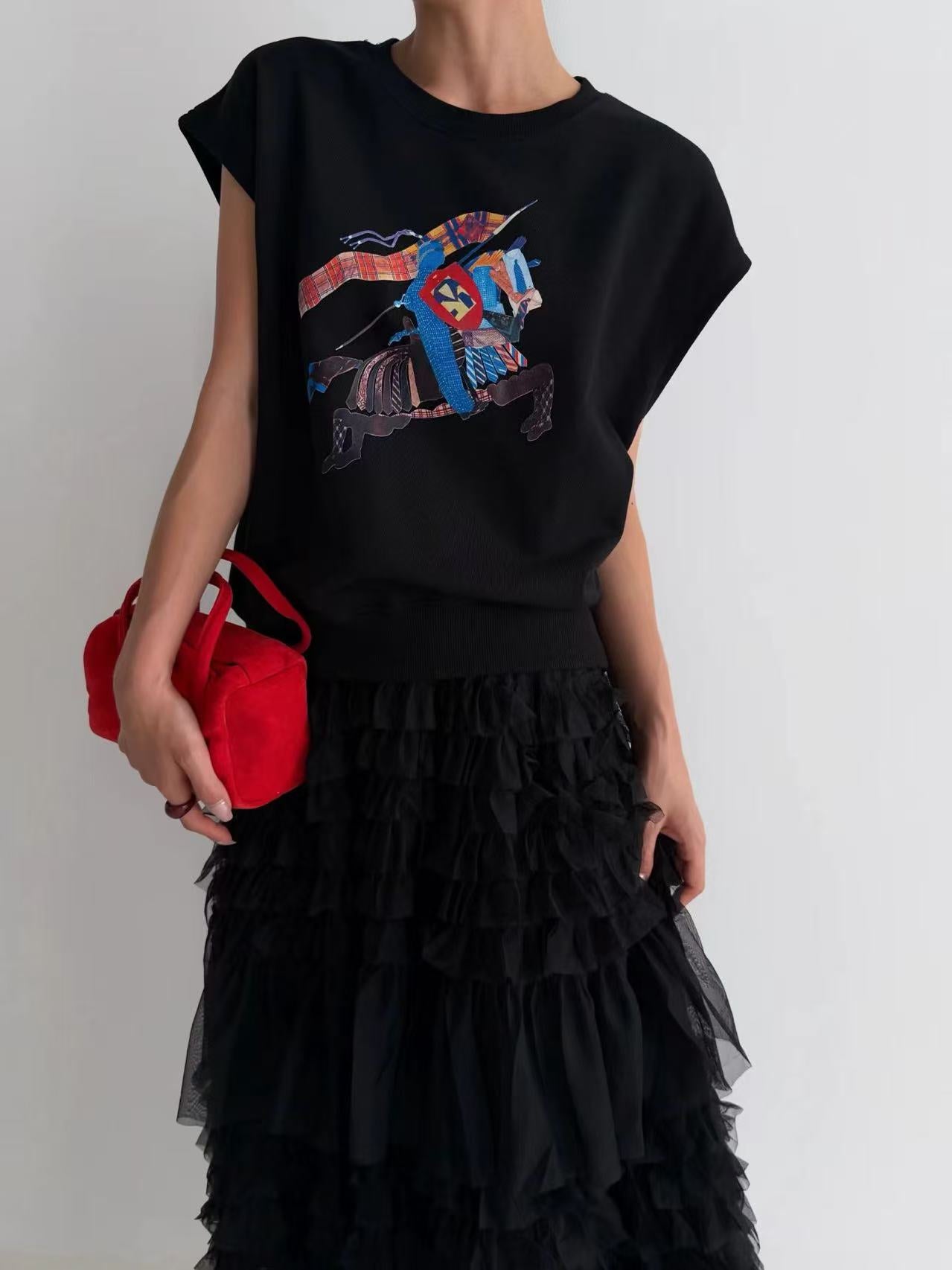 韓國直送Equestrian Print Cap Tee / Skirt