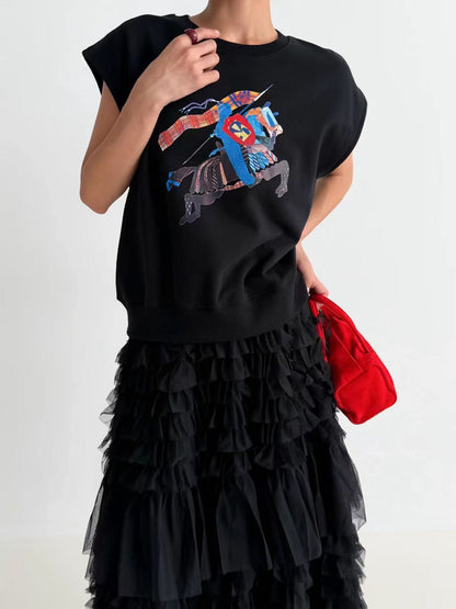韓國直送Equestrian Print Cap Tee / Skirt