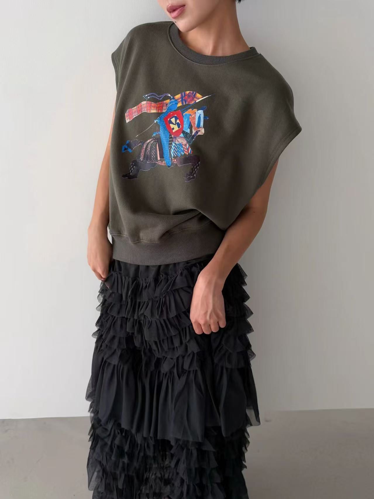 韓國直送Equestrian Print Cap Tee / Skirt