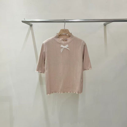 韓國直送Sweet Ribbon Knit Top / Denim Pants
