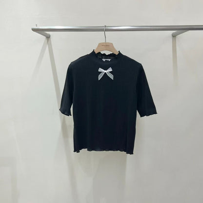 韓國直送Sweet Ribbon Knit Top / Denim Pants