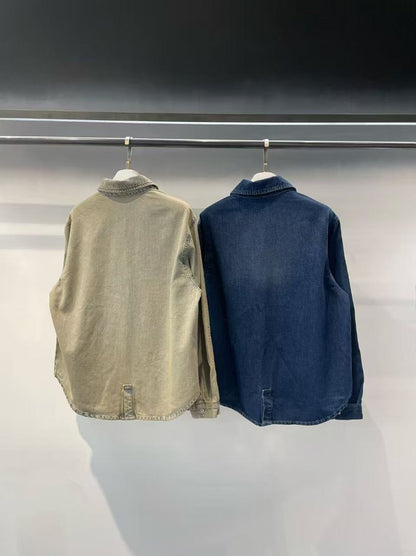 Korean Direct Shipping Shadow Pocket Denim Shirt