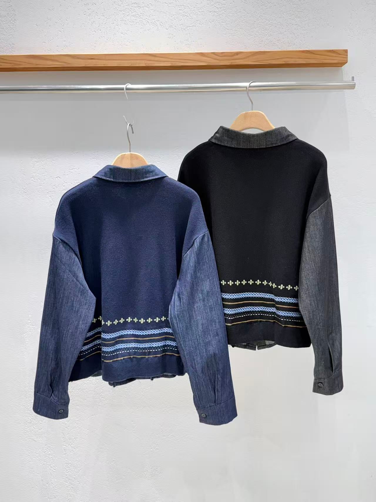 韓國直送Puppy Jacquard Denim Cardigan
