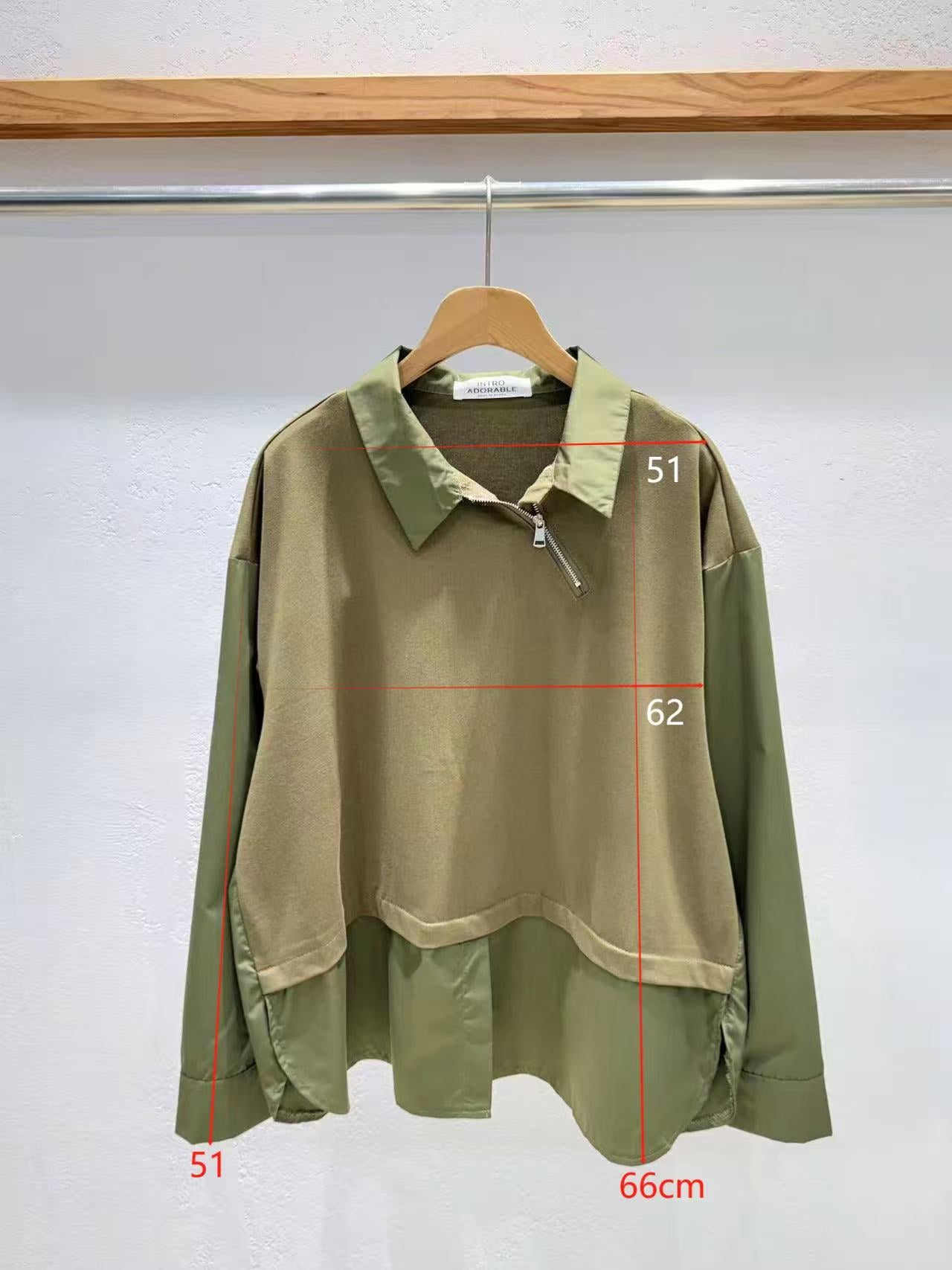 Direct from Korea: Asymmetric Zipper Mixed-Media Top