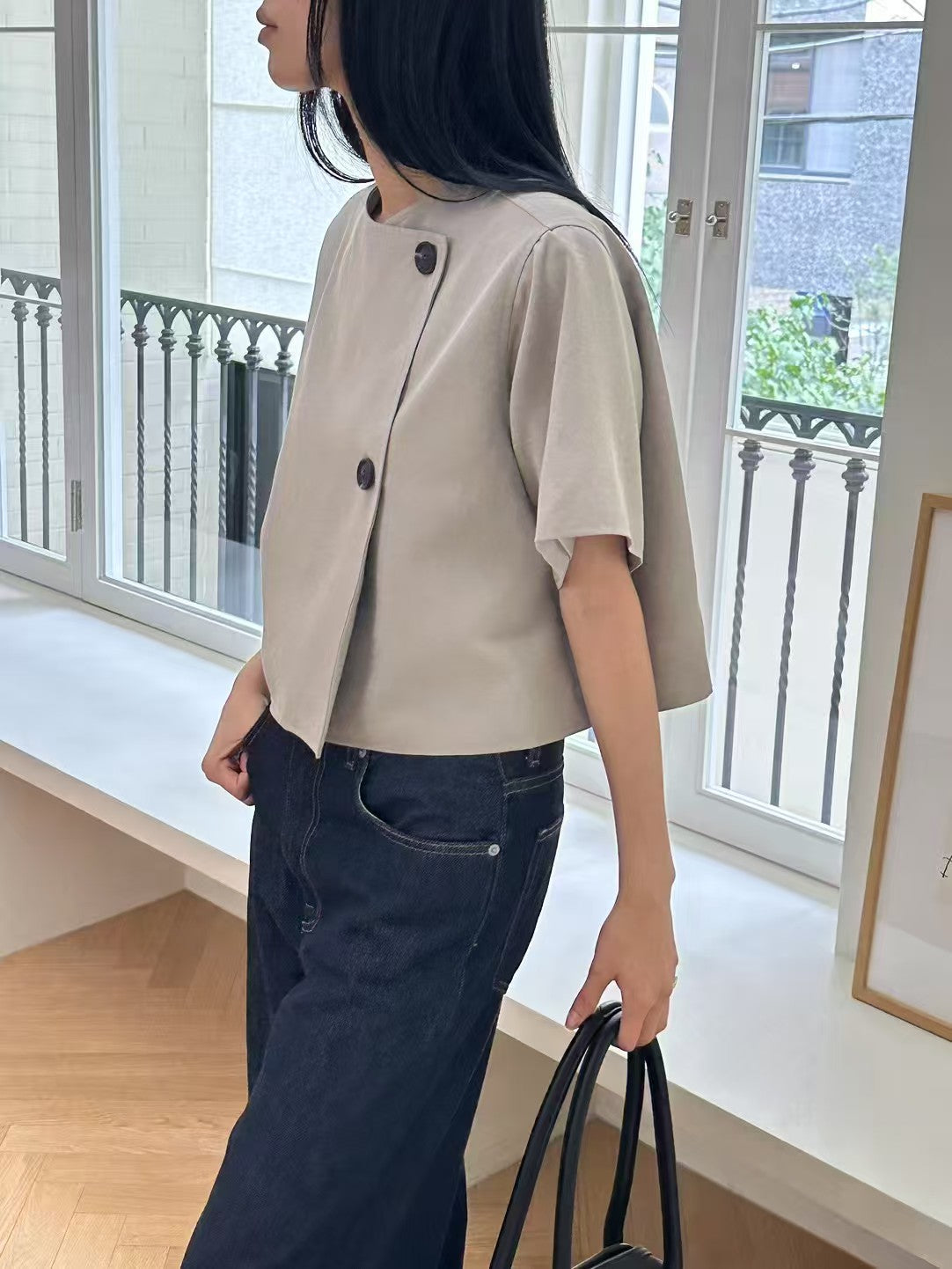 韓國直送Asymmetric Lyocell Top