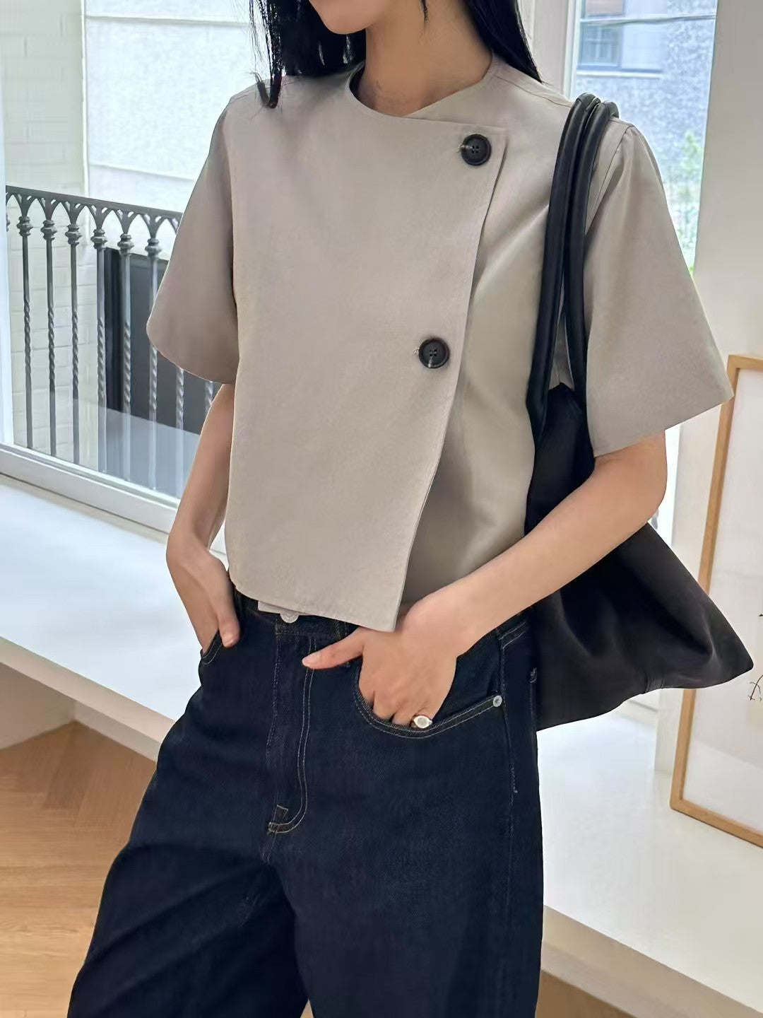 韓國直送Asymmetric Lyocell Top
