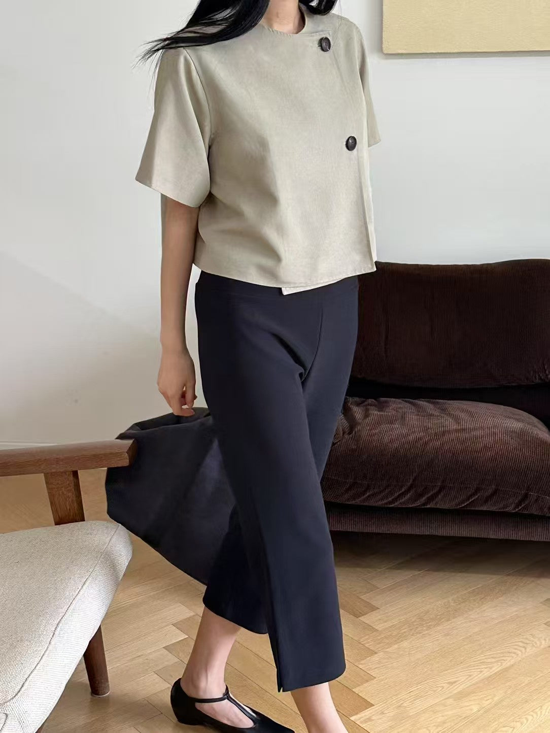 韓國直送Asymmetric Lyocell Top