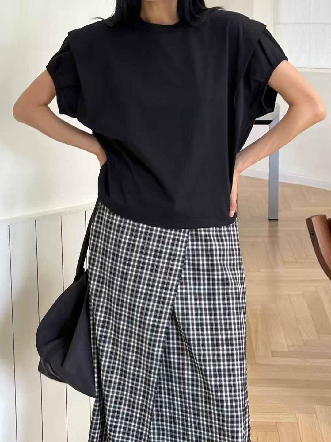 韓國直送 Layered Cap-Sleeve Tee