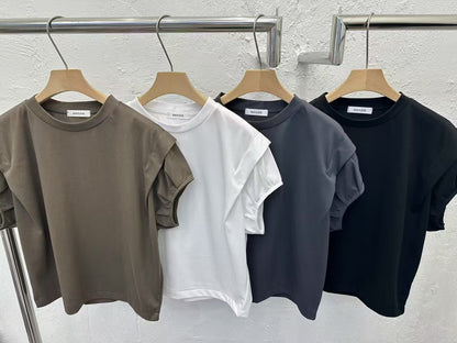 韓國直送 Layered Cap-Sleeve Tee