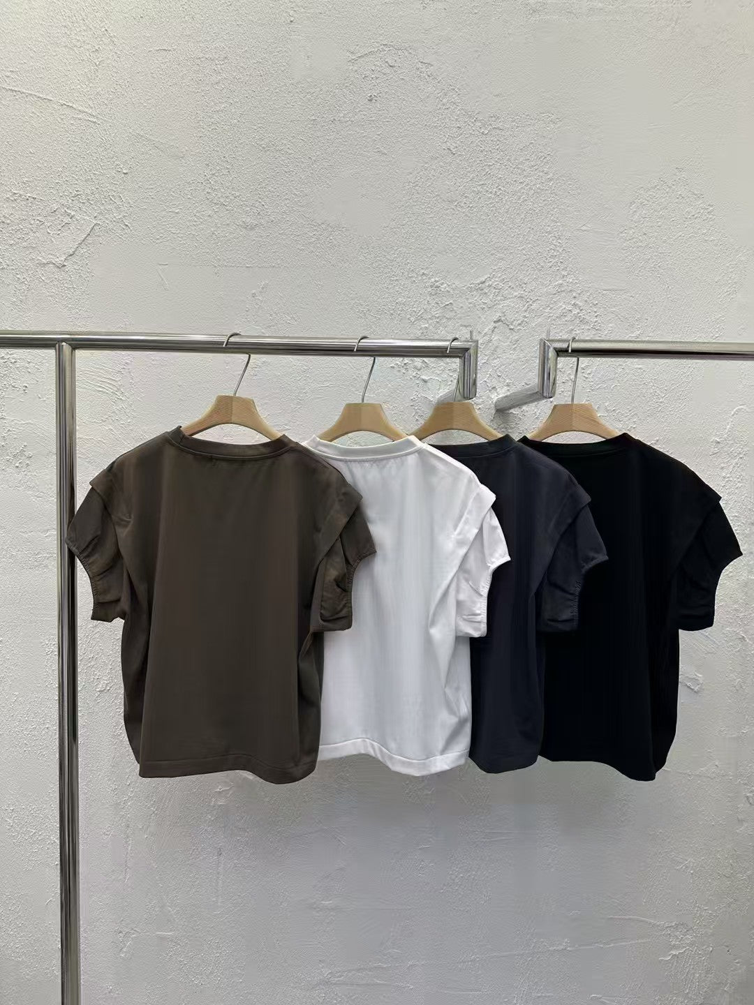 韓國直送 Layered Cap-Sleeve Tee