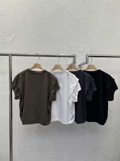 韓國直送 Layered Cap-Sleeve Tee