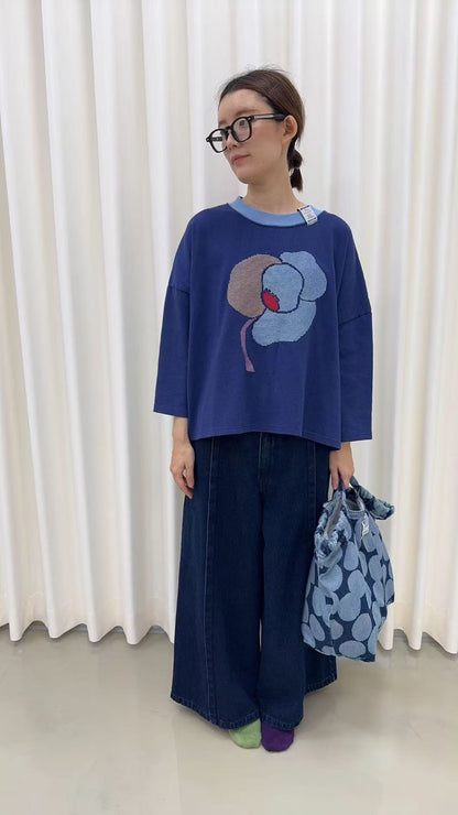 韓國直送Retro Floral Drop-Shoulder Tee