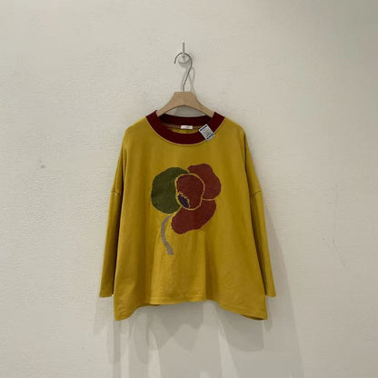 韓國直送Retro Floral Drop-Shoulder Tee