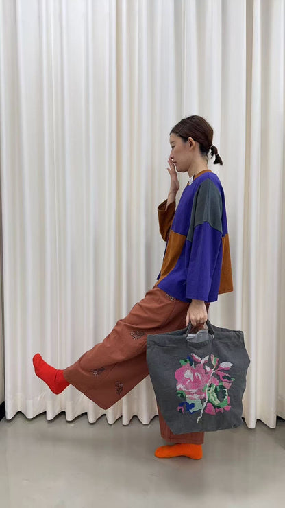 韓國直送V-Neck Floral Embroidered Cardigan /Pants