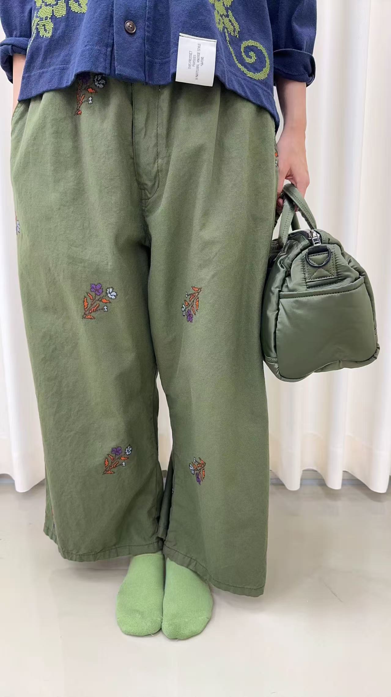 韓國直送V-Neck Floral Embroidered Cardigan /Pants
