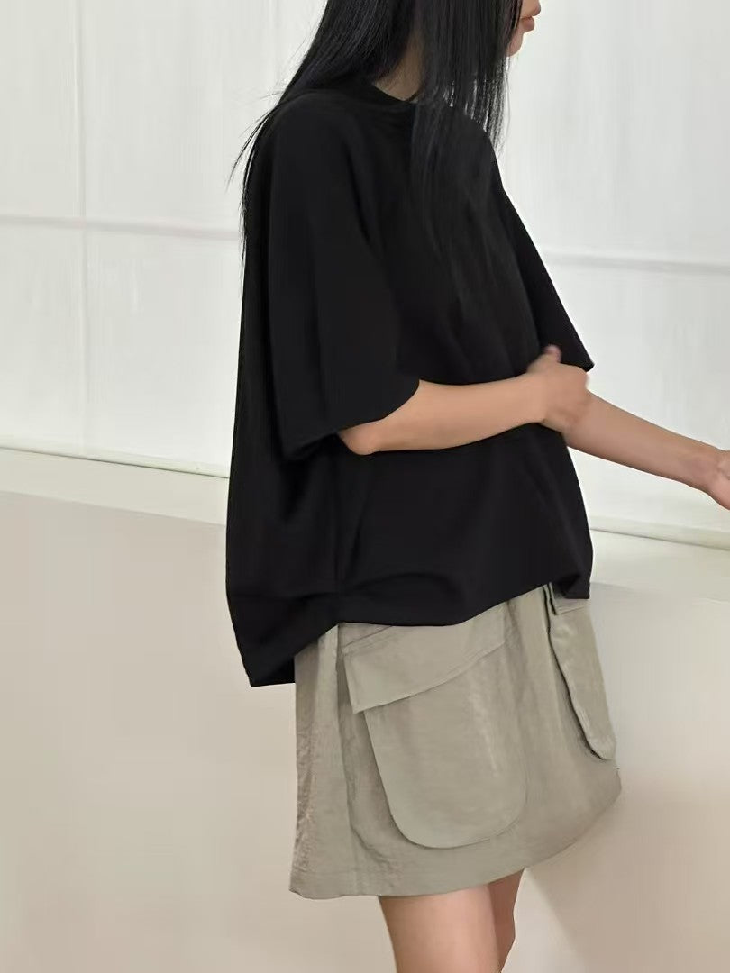 韓國直送Asymmetric Loose Raglan Tee / Shorts