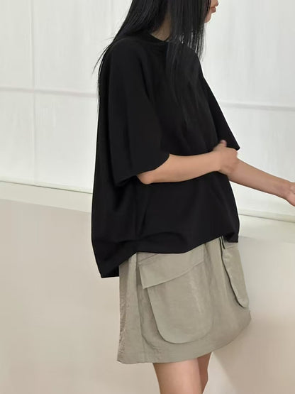 韓國直送Asymmetric Loose Raglan Tee / Shorts