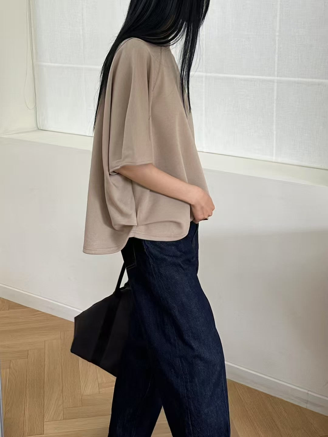 韓國直送Asymmetric Loose Raglan Tee / Shorts